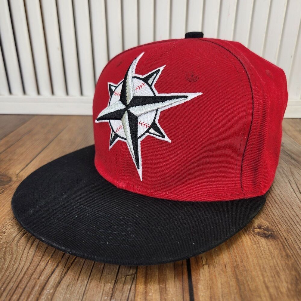 Melonwear Seattle Mariners Compass Throwback Alaska Air Snapback Hat Cap MLB Red